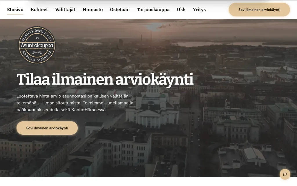 Asuntokauppa LKV verkkosivut - Kuva 1