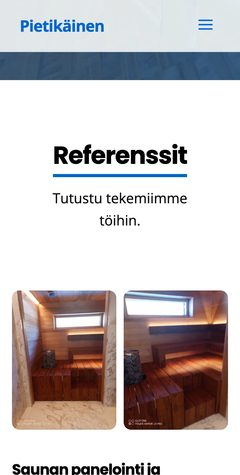 Ira Pietikäinen website on mobile
