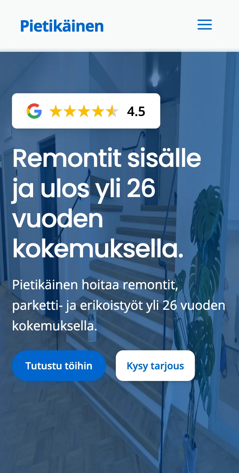 Ira Pietikäinen website on mobile