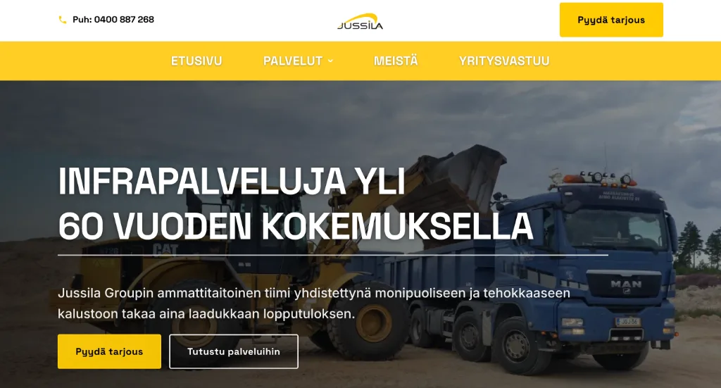Jussila Group verkkosivut - Kuva 1