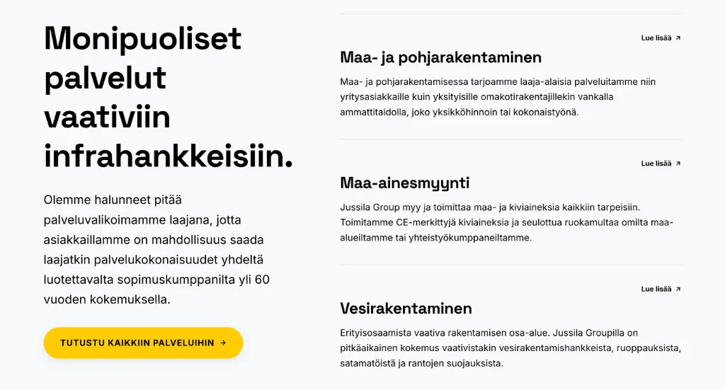 Jussila Group verkkosivut - Kuva 2