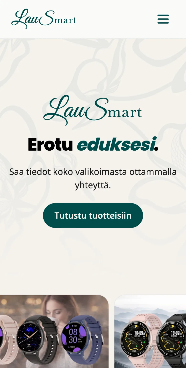 LauSmart website on mobile