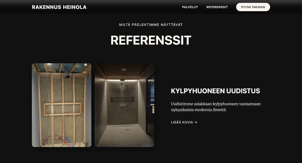 Rakennus Heinola Oy verkkosivut - Kuva 3