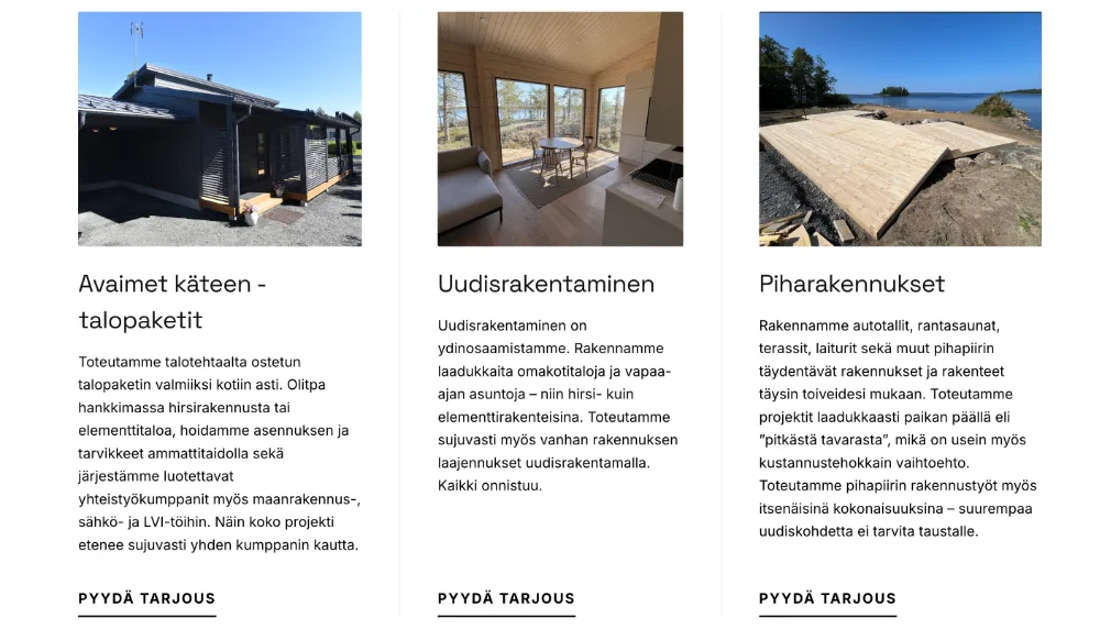 Rakennusliike Nivala Oy verkkosivut - Kuva 2
