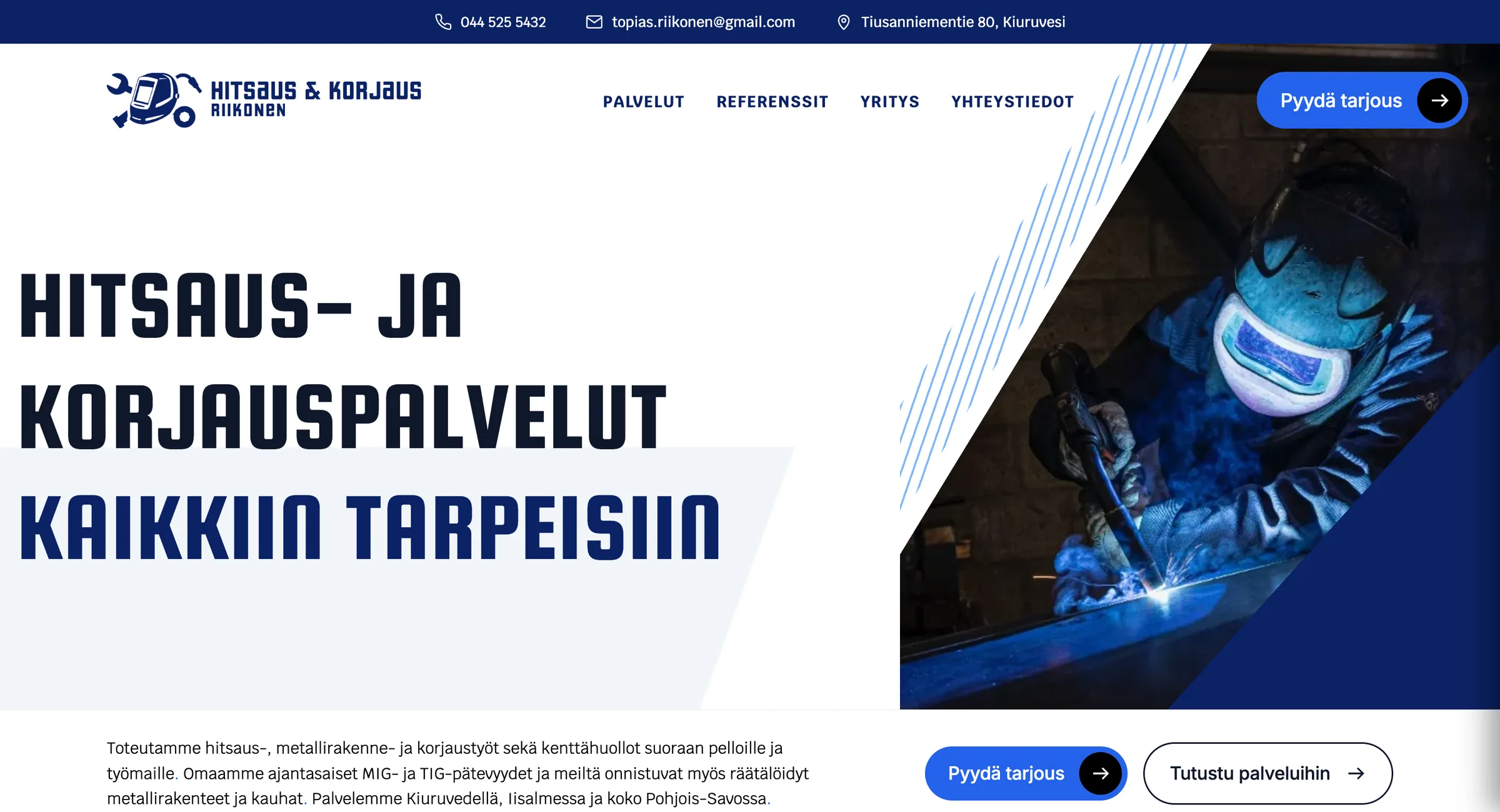 Hitsaus- ja korjaus Riikonen website - Image 1
