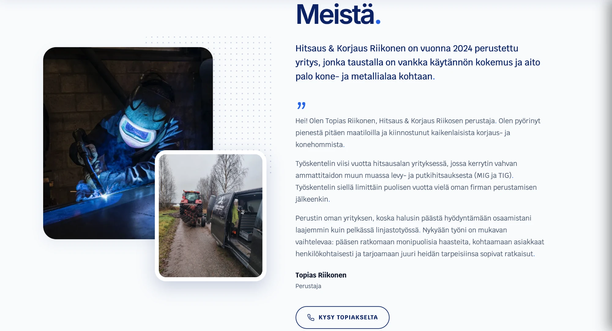 Hitsaus- ja korjaus Riikonen verkkosivut - Kuva 2