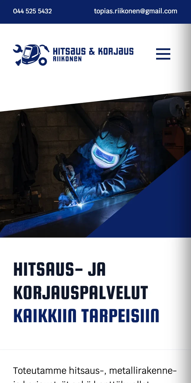 Hitsaus- ja korjaus Riikonen mobiilinäkymä