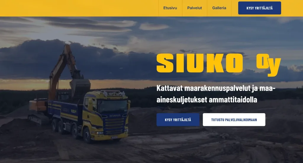 Siuko Oy verkkosivut - Kuva 1
