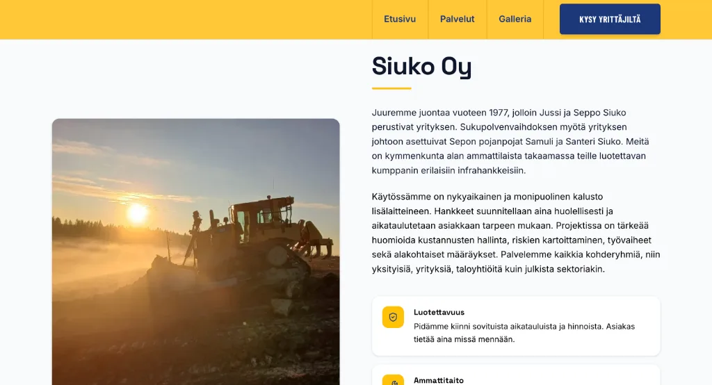 Siuko Oy verkkosivut - Kuva 2
