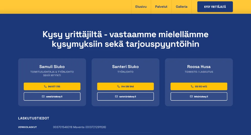 Siuko Oy verkkosivut - Kuva 3