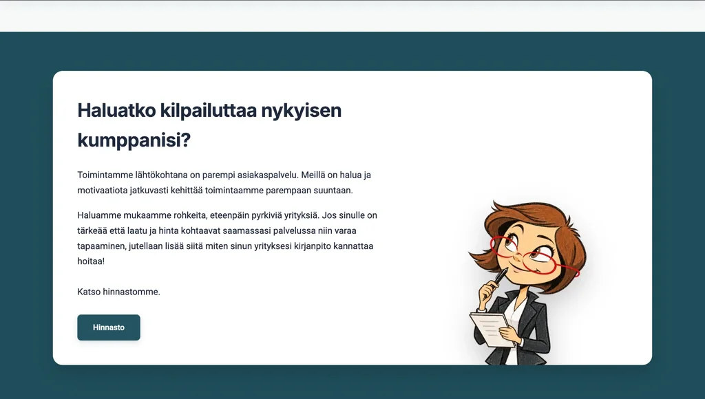 Tilitaitajat website on tablet