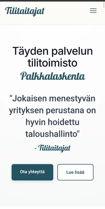Tilitaitajat website on mobile